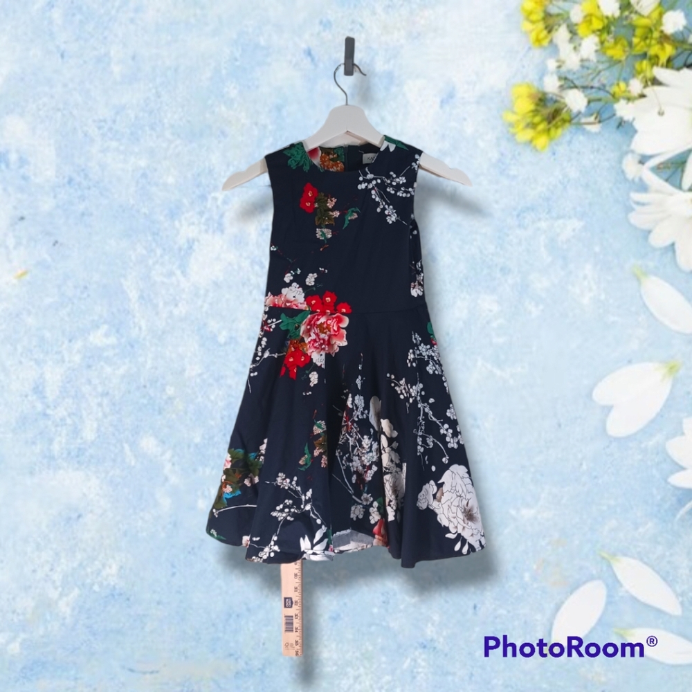 Blue flower dress 7-8 year old